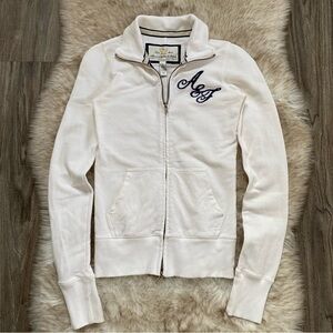 Vintage Y2K Abercrombie & Fitch Slim Fit White Track Jacket